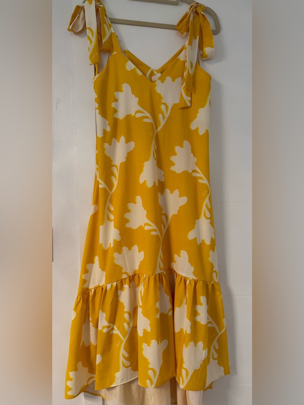 LA Made Yellow Floral Tie-Shoulder Maxi Skirt